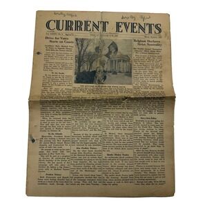 Vintage 1936 Current Events Newspaper Oct 26-30 FDR Election Belgium Neutrality